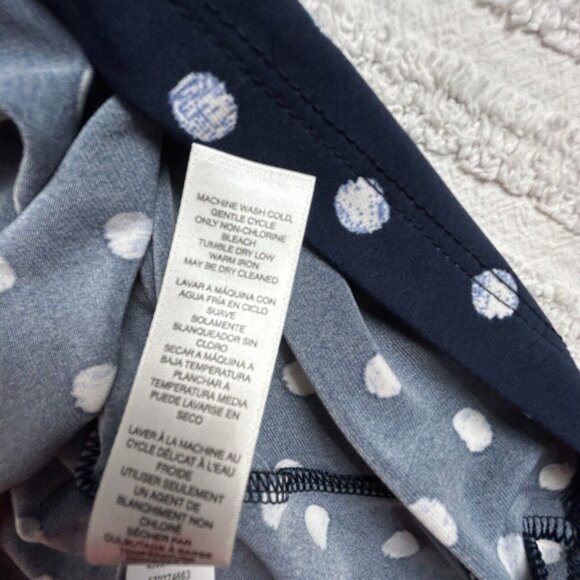 Chico's Women's Stripe Polka Dot Sleeveless Dress Shelley Split Neck Blue 0 New - Picture 5 of 9